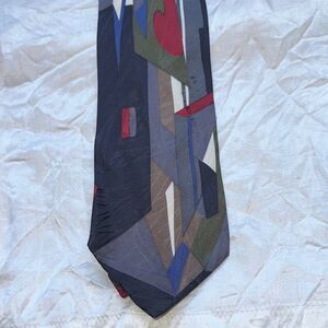 Vintage 80s/90s Zylos George Machado Abstract Patterned‎ Silk Tie